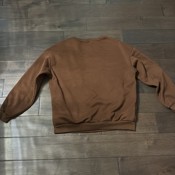 SHEIN women’s sweatshirt pullover “love that for you” size XS, brown white - Picture 5 of 7